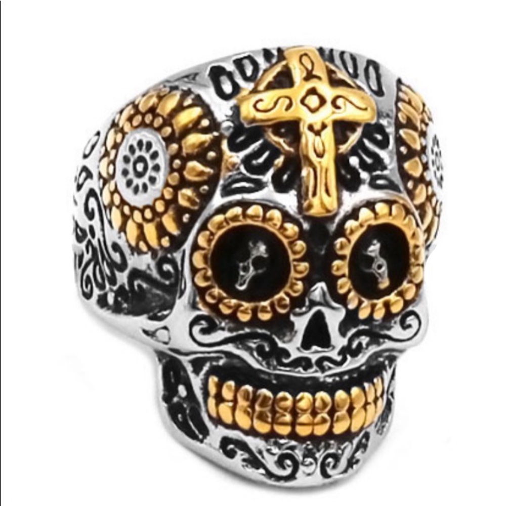 Stainless steel skull ring